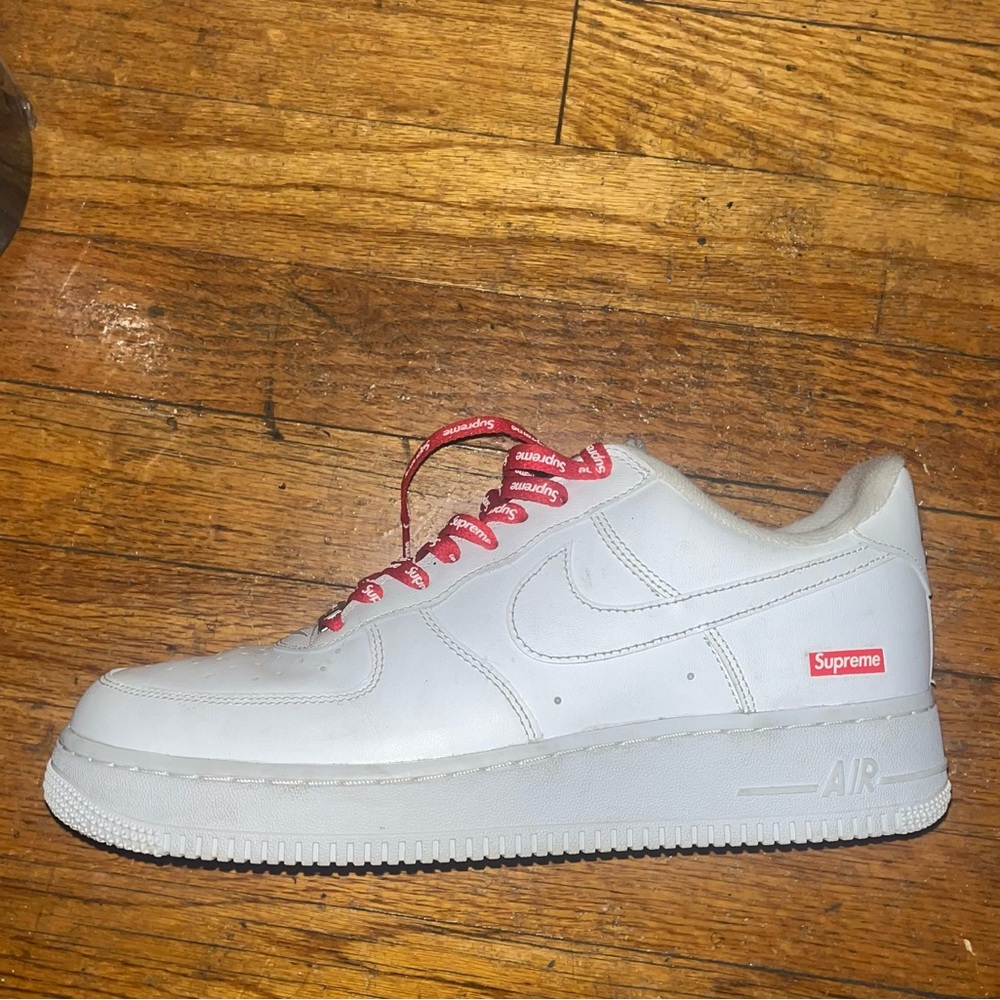 Supreme Red and White Sneakers
